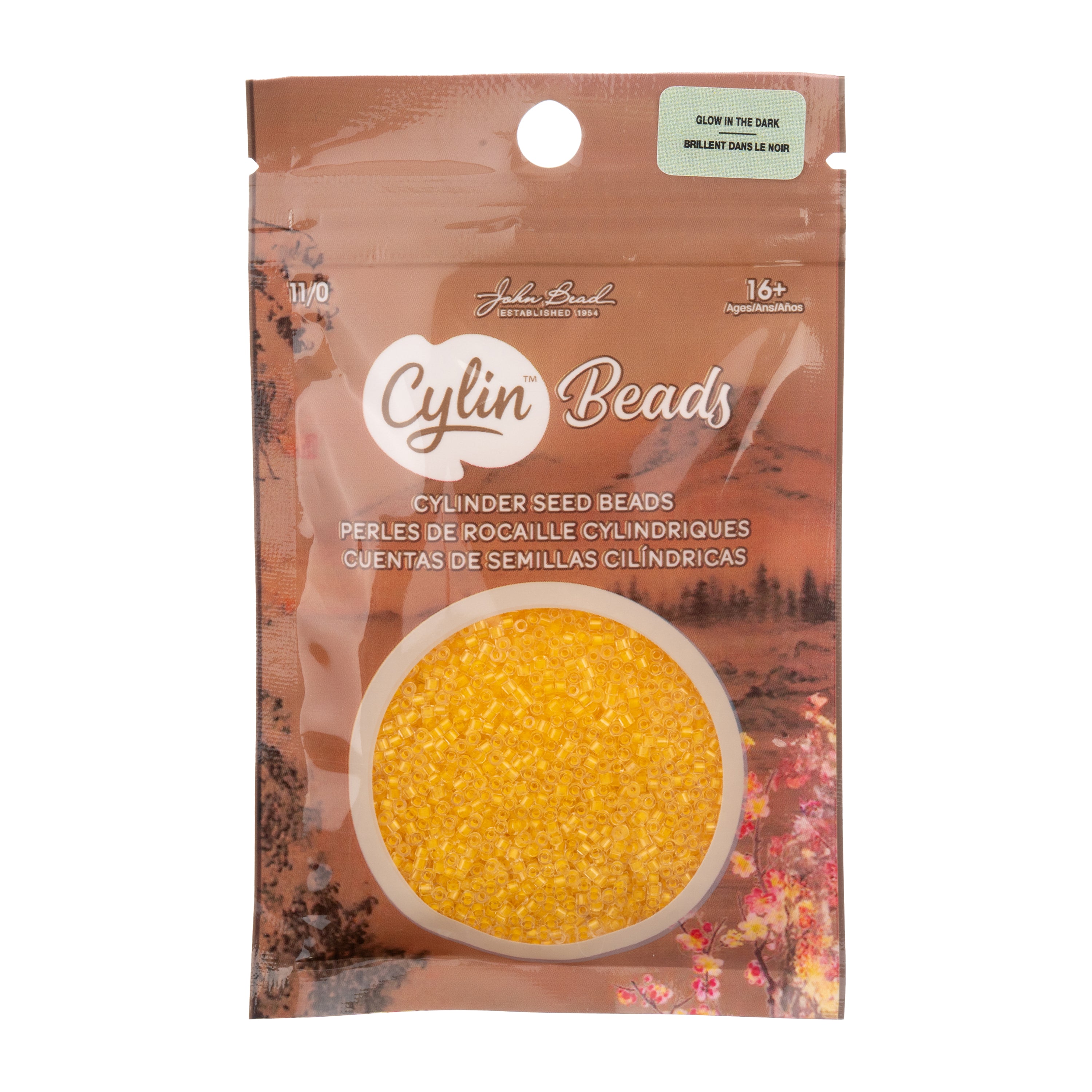 Cylin Bead 11/0 25g Bag Glow in Dark - Gold Yellow