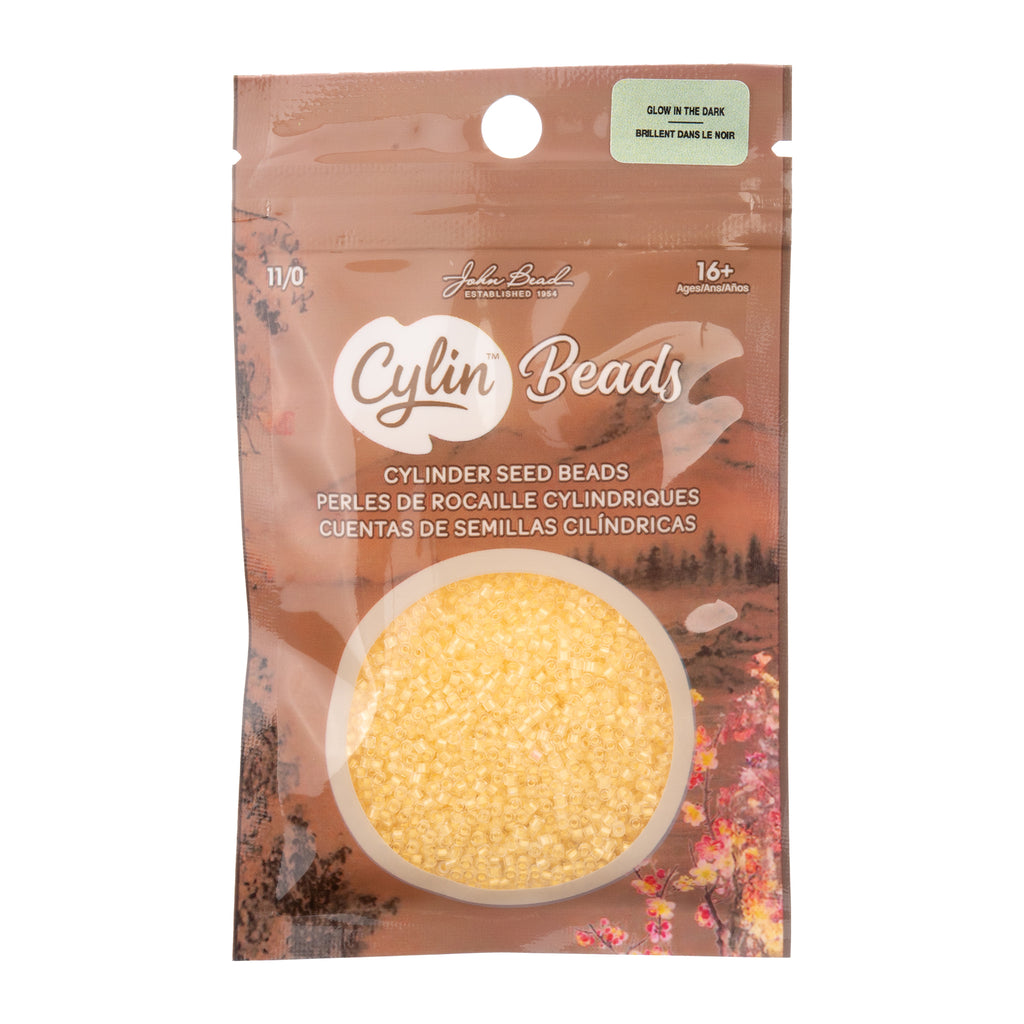 Cylin Bead 11/0 25g Bag Glow in Dark - Light Yellow