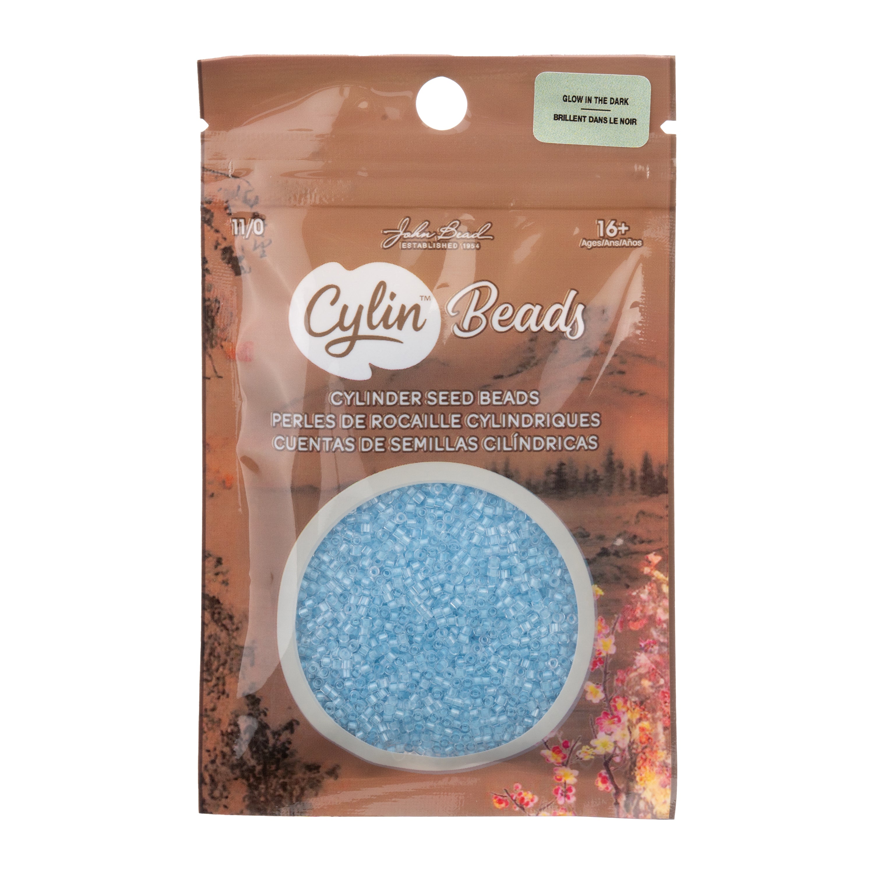 Cylin Bead 11/0 25g Bag Glow in Dark - Blue