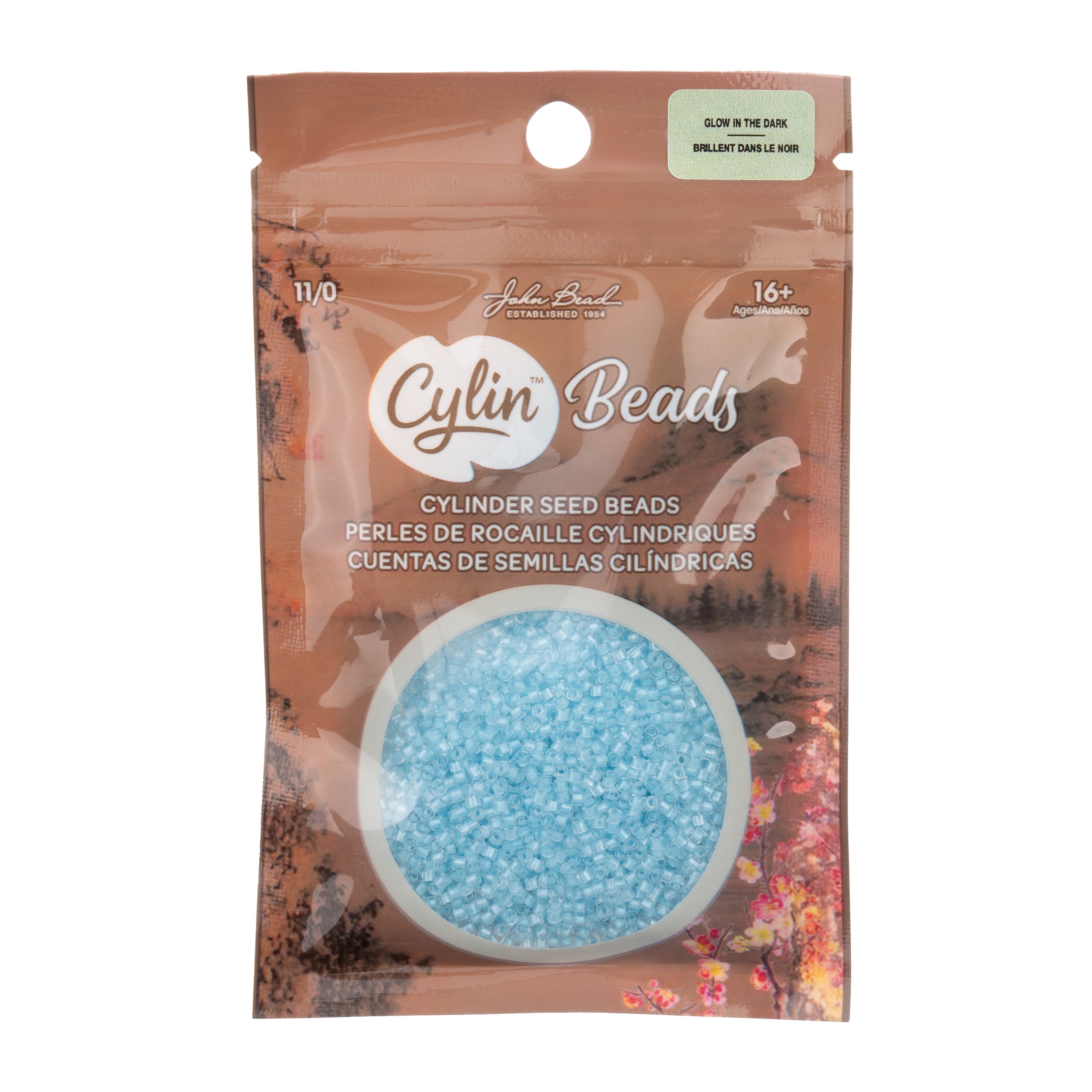 Cylin Bead 11/0 25g Bag Glow in Dark - Sky