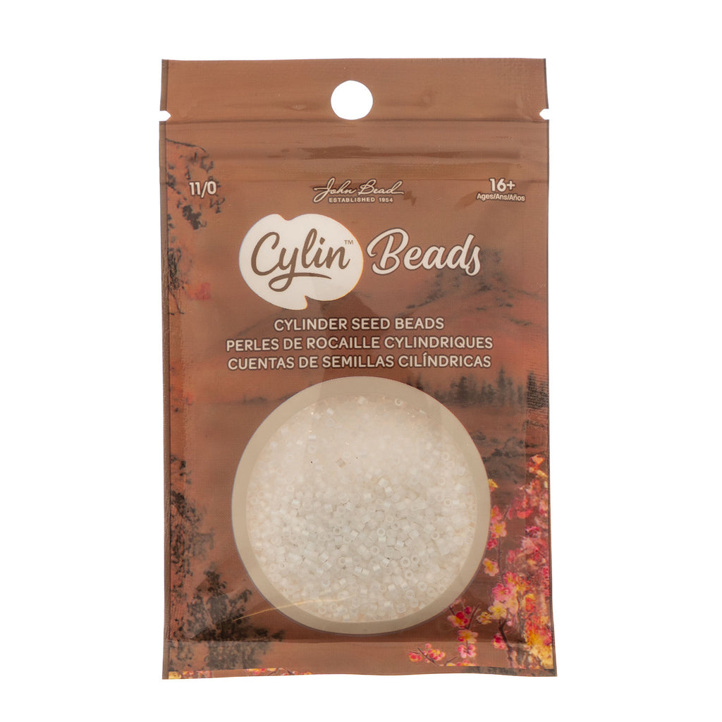 Cylin Bead 11/0 25g Bag Matte Macaron AB - White