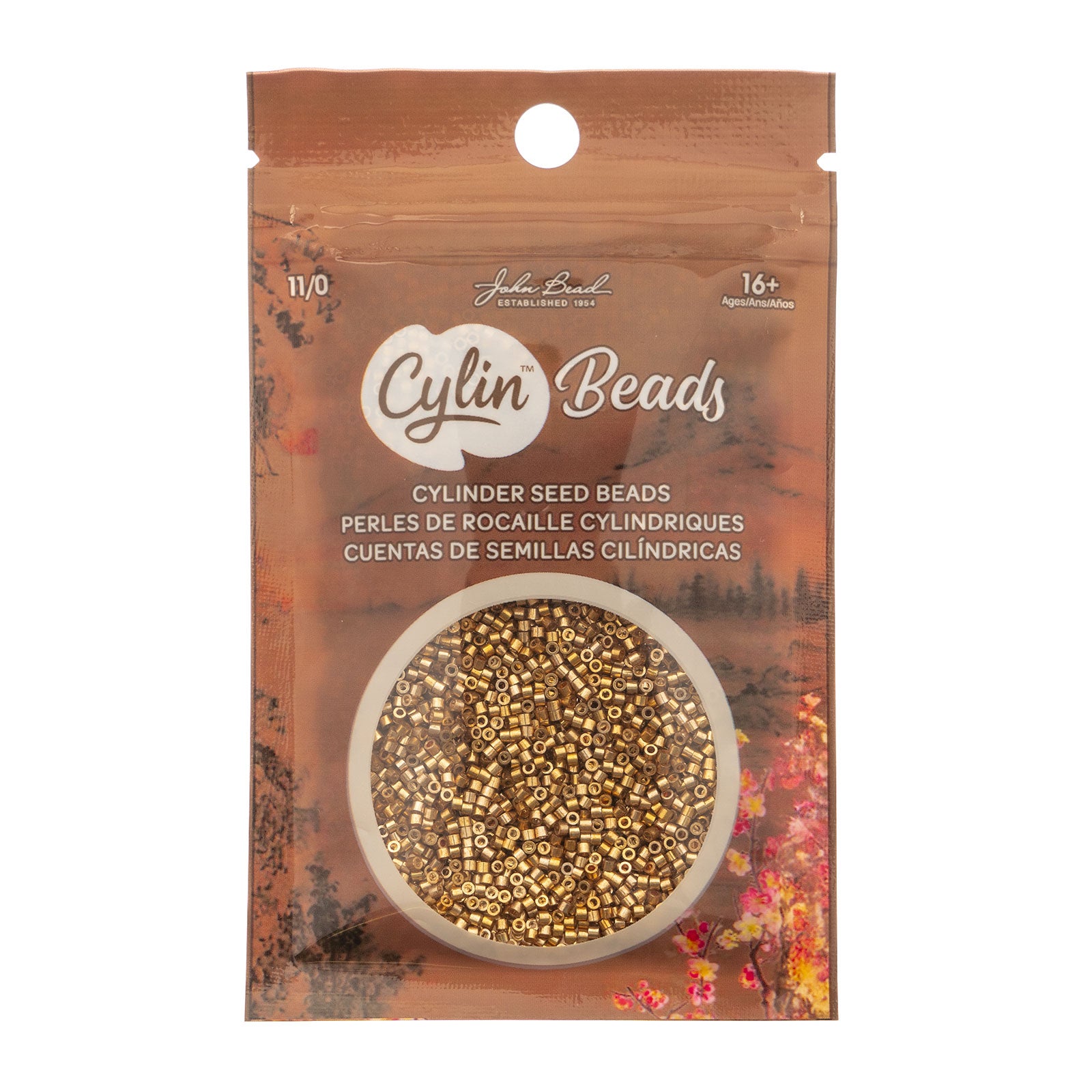 Cylin Bead 11/0 25g Bag Opaque Honey Amber Glow