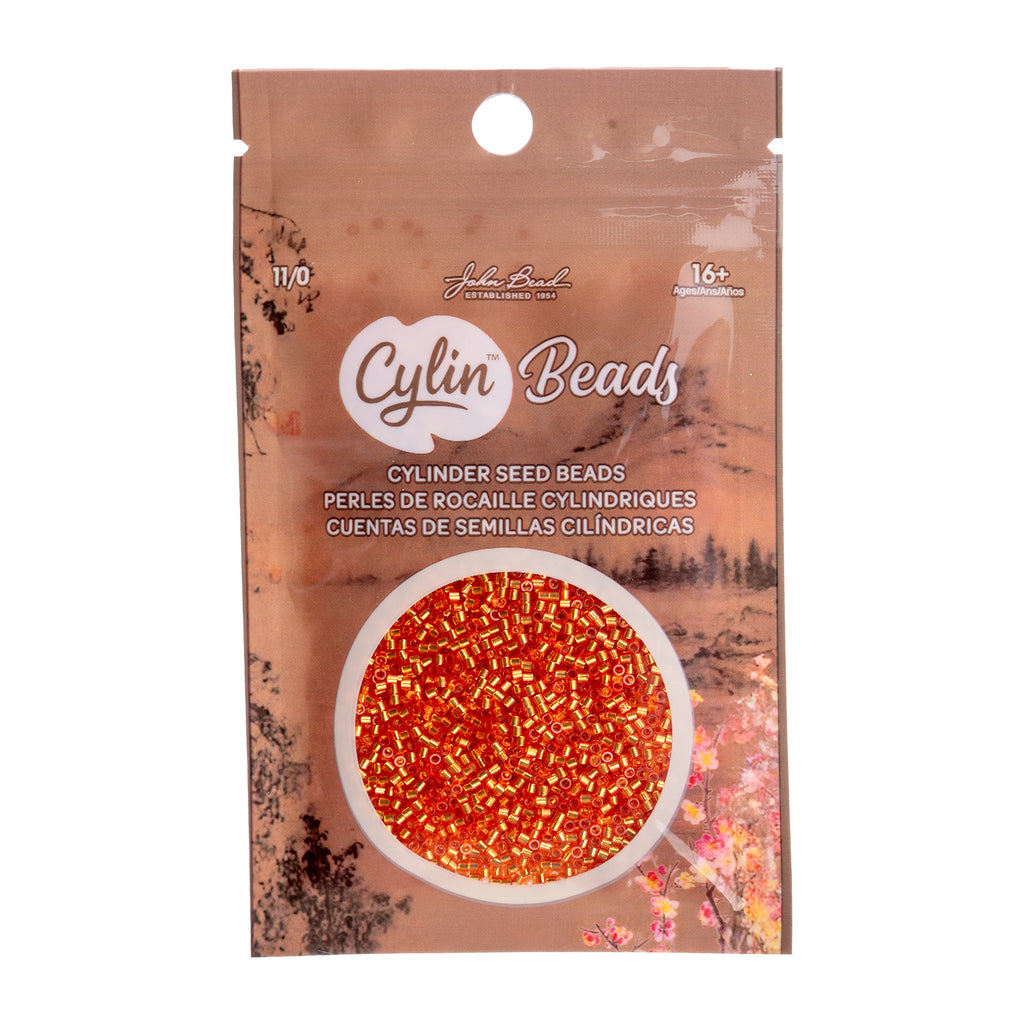 Cylin Bead 11/0 25g Bag Orange S/L