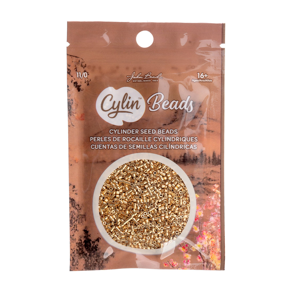 Cylin Bead 11/0 25g Bag Golden Alloy Glow