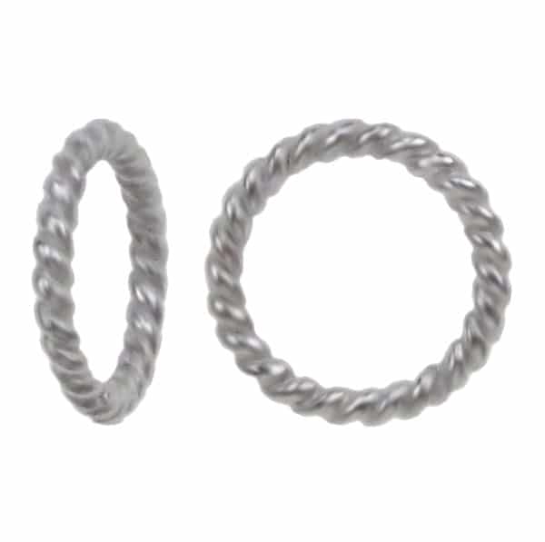 Sterling Silver, Smooth Round Shape Rope Style Loop