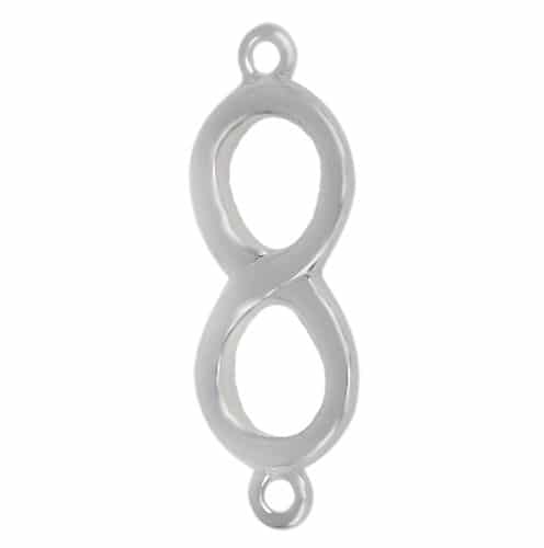 Sterling Silver, Fancy Style, Smooth And Flat Infinity Charm Connector.