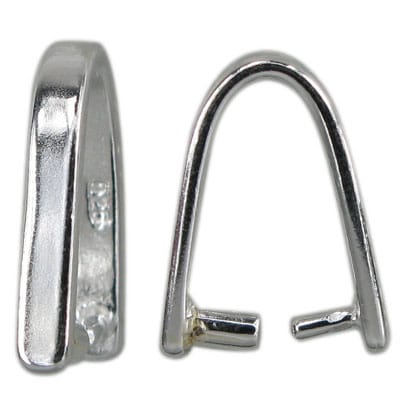 925 Sterling Silver plain style bail with a round arched top,13mm