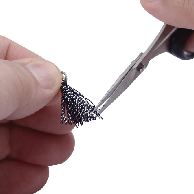 Tassel Maker, 7 mm O.D. / 0.275 in, pegs, adjustable size from 9.7 cm / 3.8 in, to 2.5 cm / 0.98 in